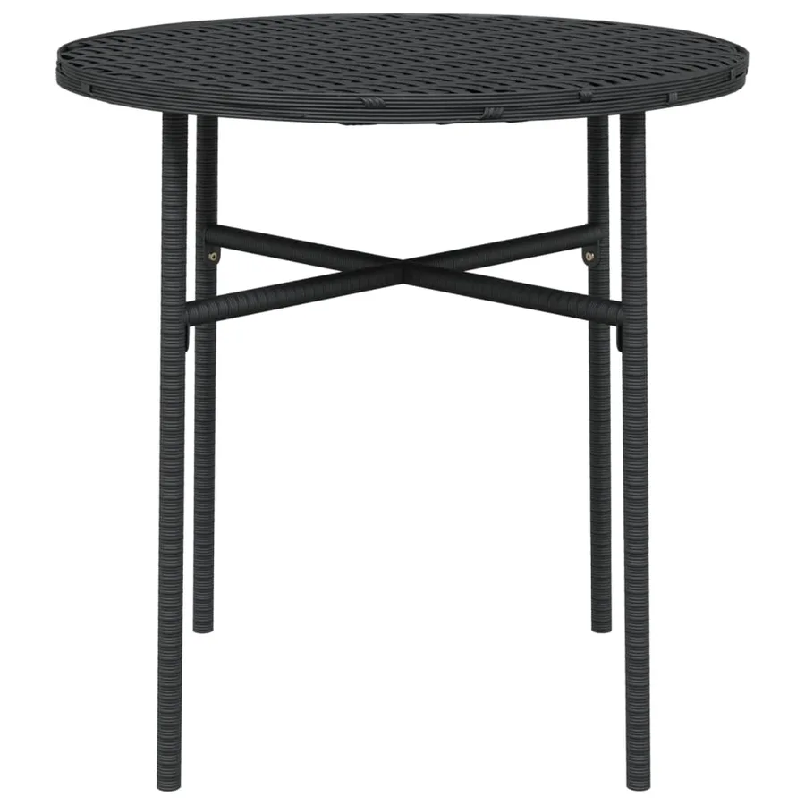 Table à thé Noir 45 cm Résine tressée - 3