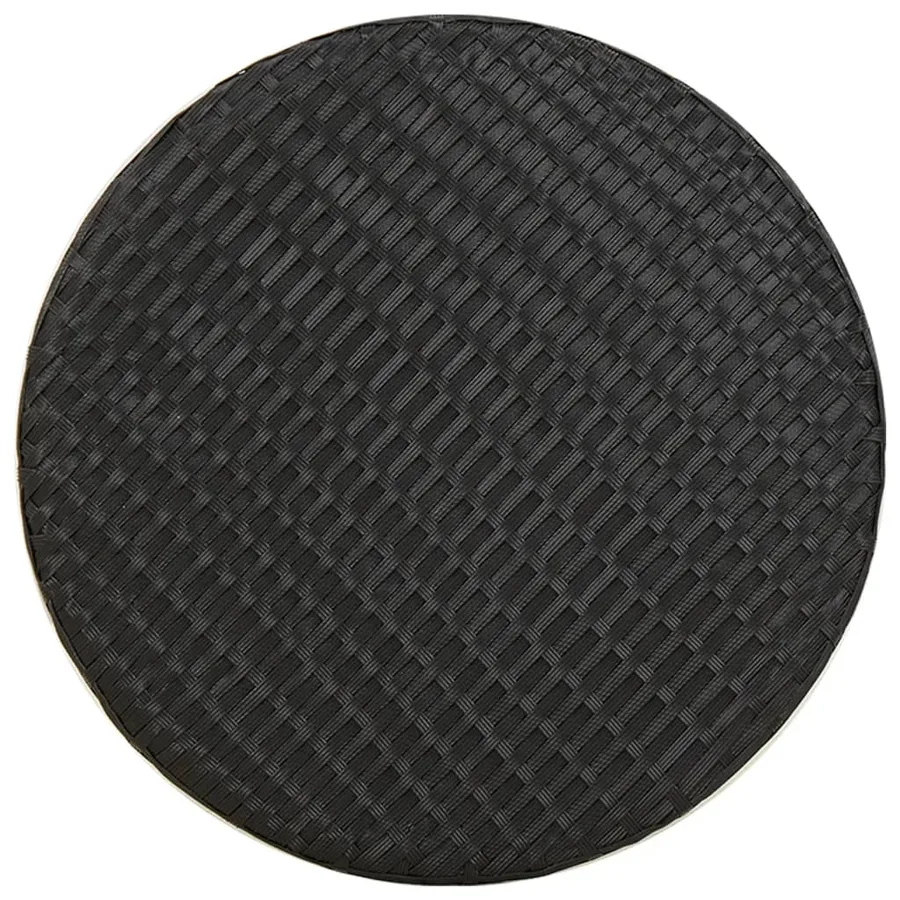 Table à thé Noir 45 cm Résine tressée - 5