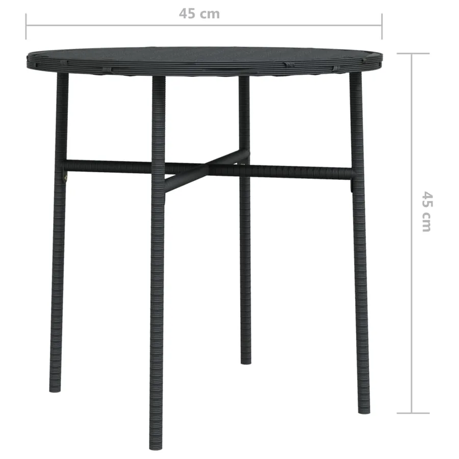 Table à thé Noir 45 cm Résine tressée - 6