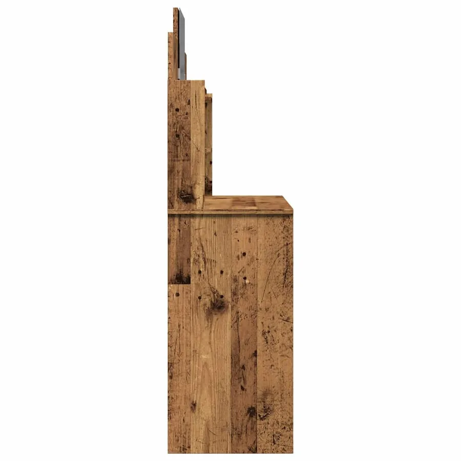 Coiffeuse avec miroir vieux bois 96x39x142 cm - 5
