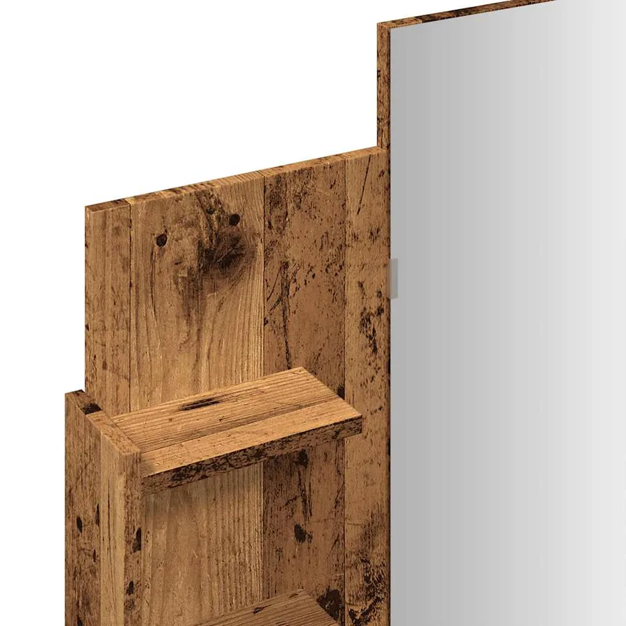 Coiffeuse avec miroir vieux bois 96x39x142 cm - 8