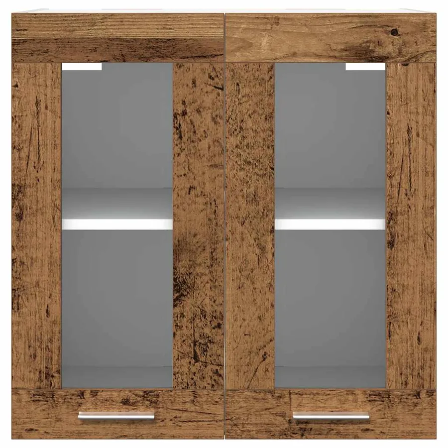 Armoire murale de cuisine "Lyon" avec porte vitrée Bois ancien 60 x 31 x 60 cm - 4
