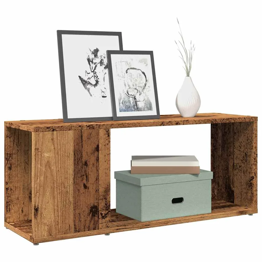 Meuble TV vieux bois 80x24x32cm bois d'ingénierie