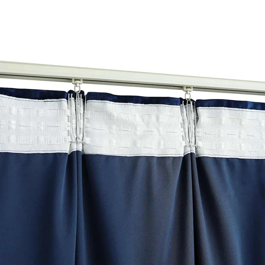 Rideaux occultants et crochet 2pcs Velours Bleu foncé 140x175cm - 4