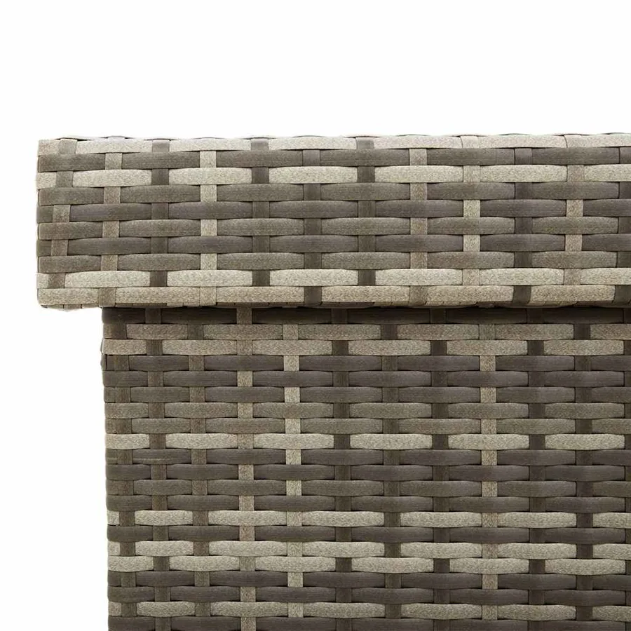 Boîte de rangement de jardin et roues gris résine tressée - 9