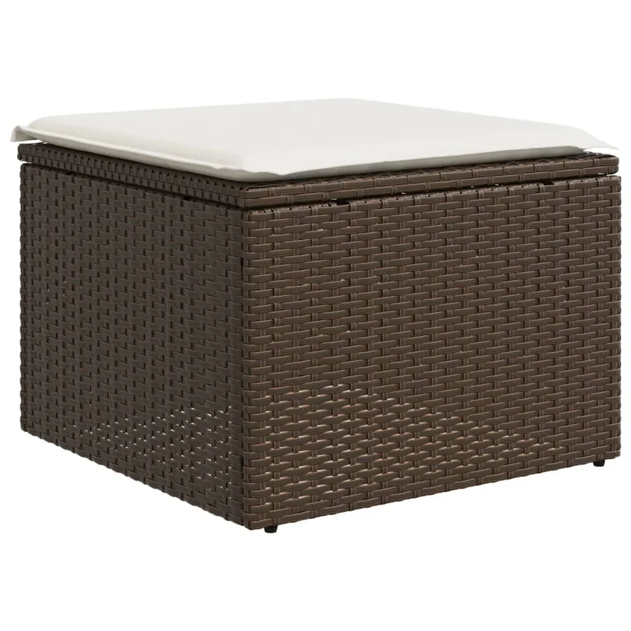 Salon de jardin avec coussins 5 pcs marron résine tressée - 5