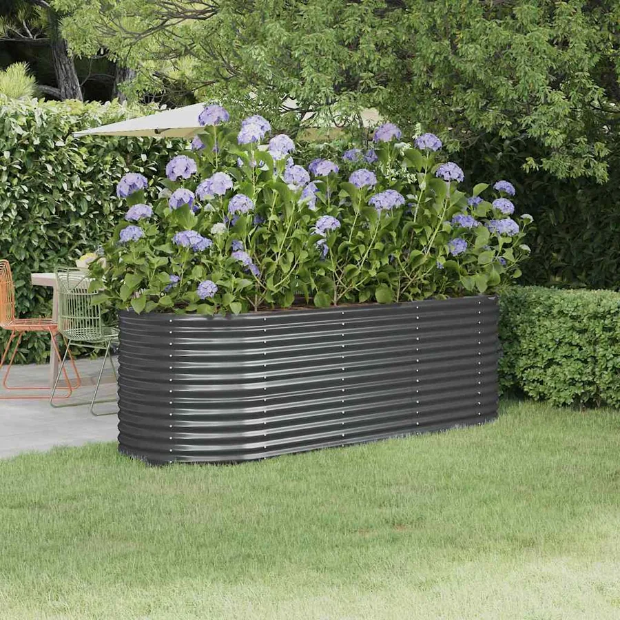 Lit surélevé de jardin Acier galvanisé Anthracite