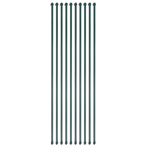 Poteau de jardin 10 pcs 1,5 m Métal Vert