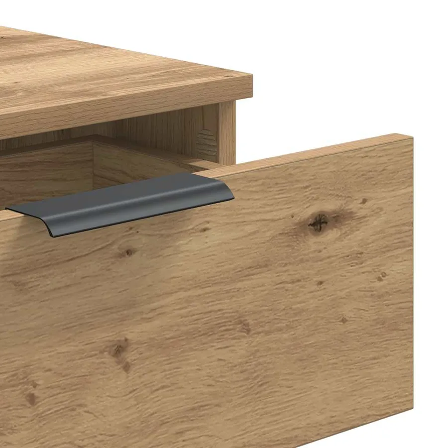 Table console chêne artisanal 90x36x75 cm bois d'ingénierie - 8