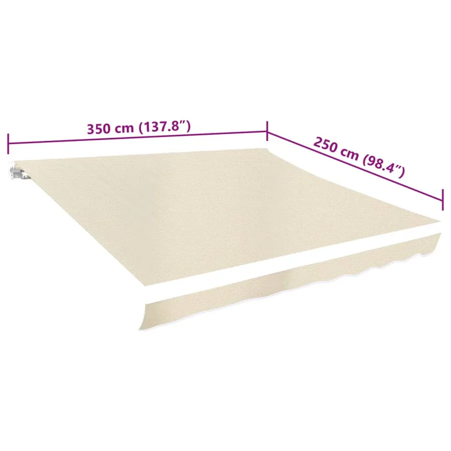 Tissu de remplacement pour auvent couleur crème 3,5x2,5 m polyester - 4