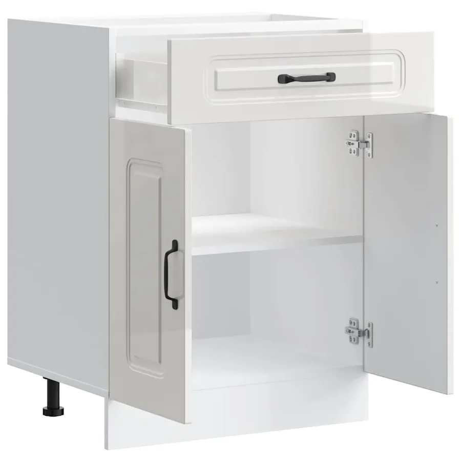 Armoire de cuisine Kalmar blanc brillant bois ingénierie - 5