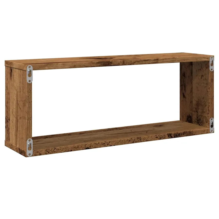 Étagères murales cube 2 pcs vieux bois 60x15x23 cm - 7