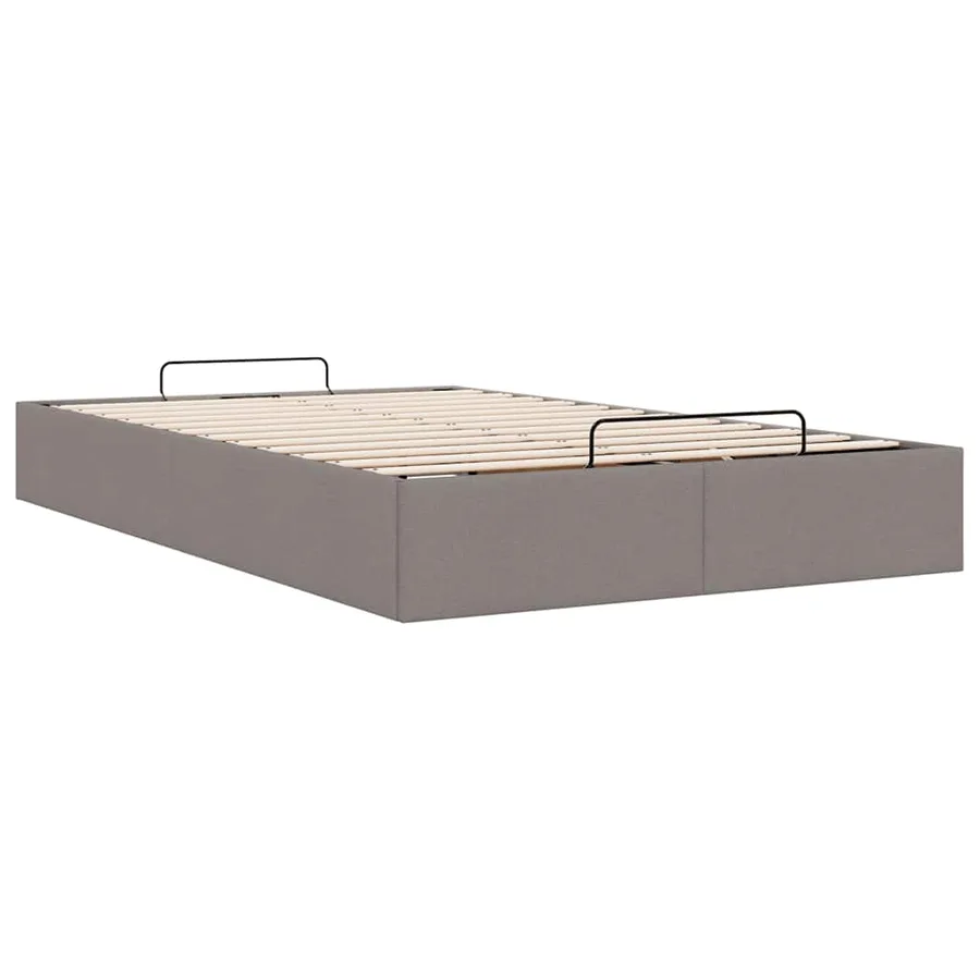 Cadre de lit ottoman sans matelas taupe 120x200 cm tissu - 9