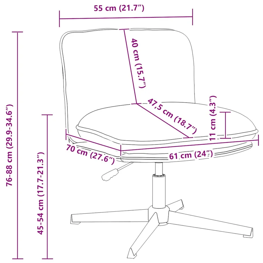 Chaise pivotante de bureau Gris foncé Tissu - 13