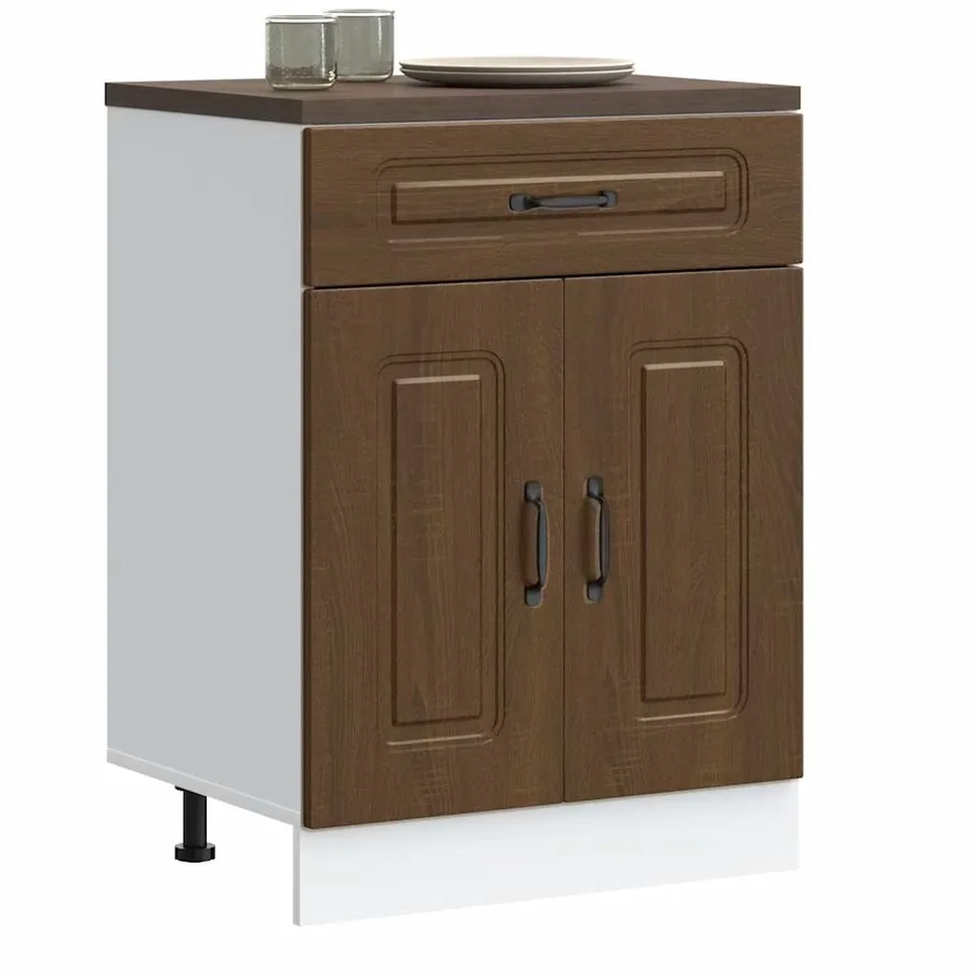 Armoire de cuisine Kalmar chêne marron bois d'ingénierie