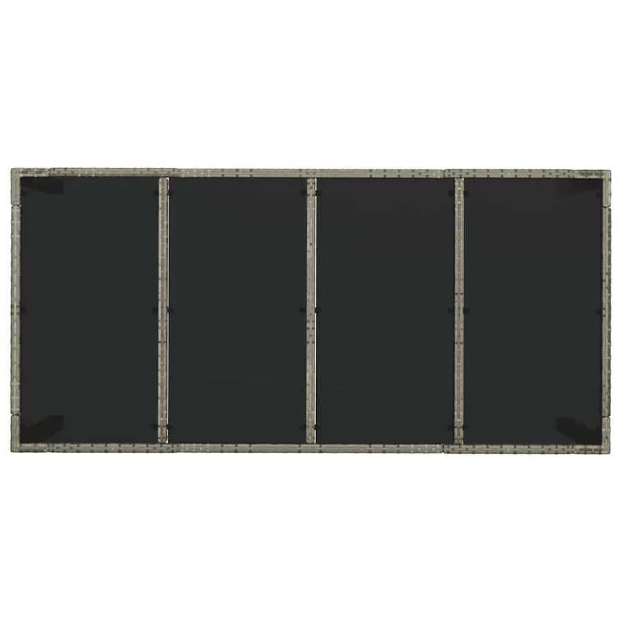 Table de jardin dessus en verre Gris 190x90x75cm Résine tressée - 5