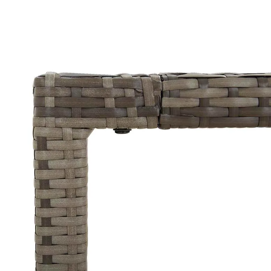 Table de jardin dessus en verre Gris 190x90x75cm Résine tressée - 6