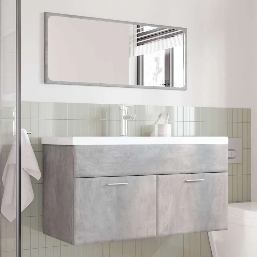 Ensemble de meubles de salle de bain 3 pcs gris béton - 3