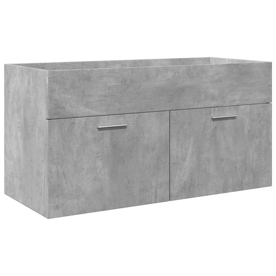 Ensemble de meubles de salle de bain 3 pcs gris béton - 6