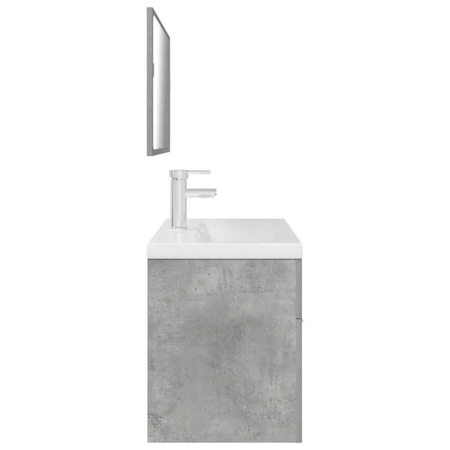 Ensemble de meubles de salle de bain 3 pcs gris béton - 7