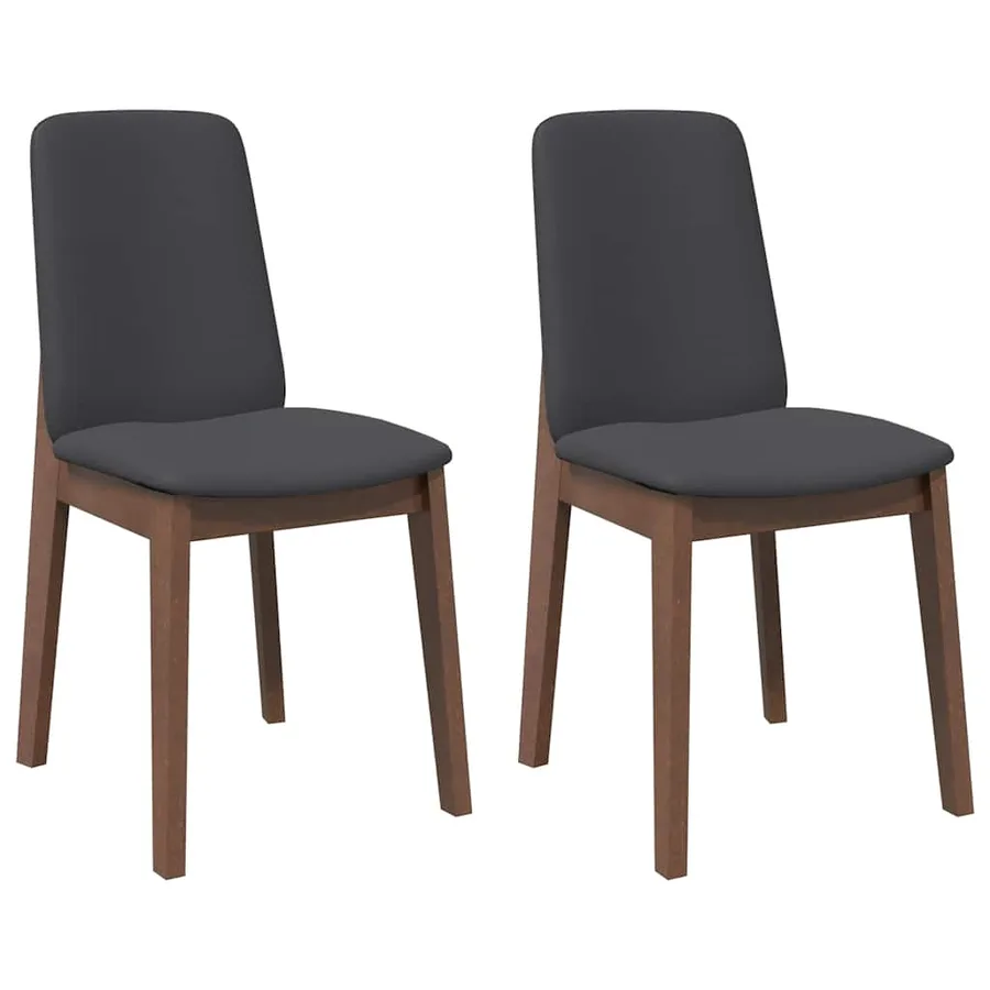 Chaises à manger coussins 2 pcs marron bois massif caoutchouc - 2
