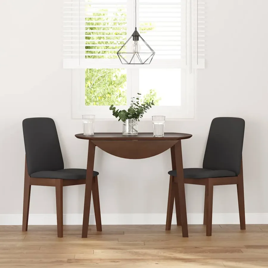 Chaises à manger coussins 2 pcs marron bois massif caoutchouc - 3