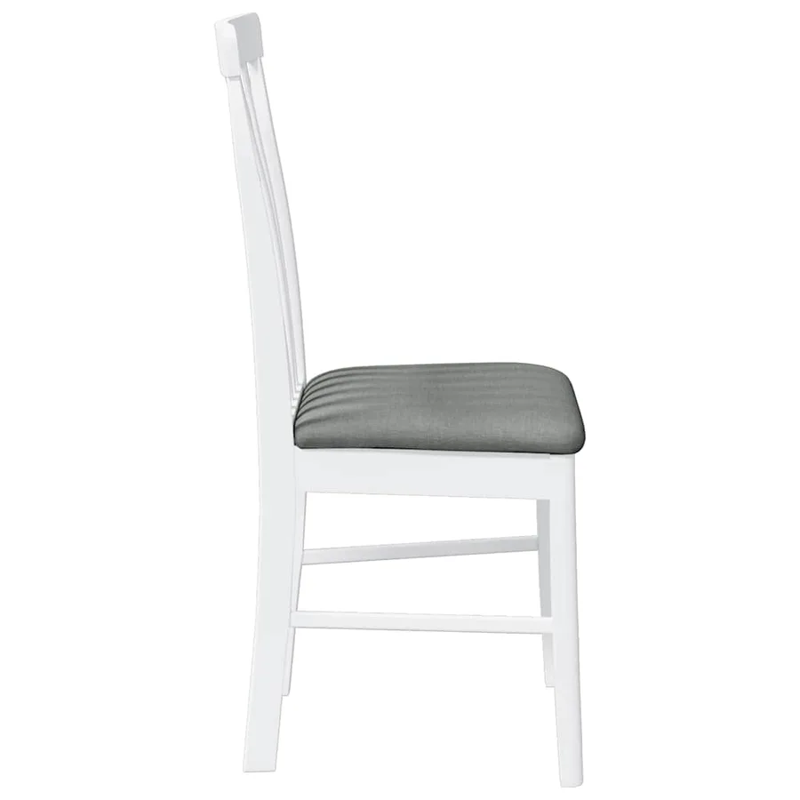 Chaises à manger coussins 2 pcs blanc bois massif caoutchouc - 6