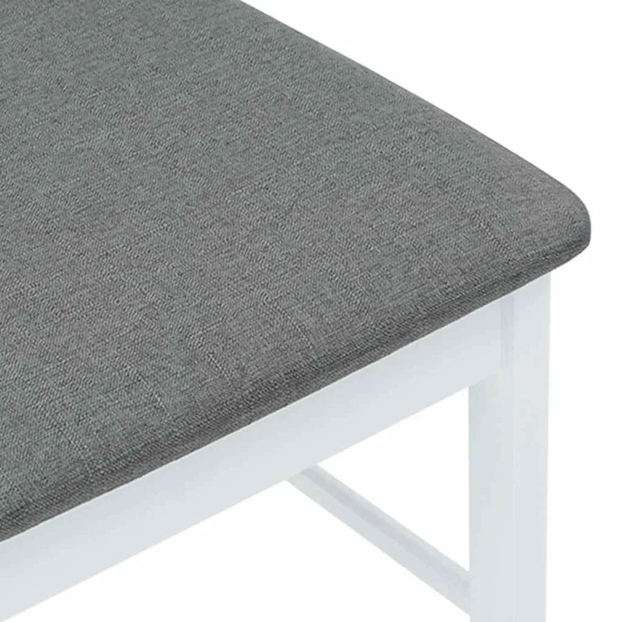 Chaises à manger coussins 2 pcs blanc bois massif caoutchouc - 8