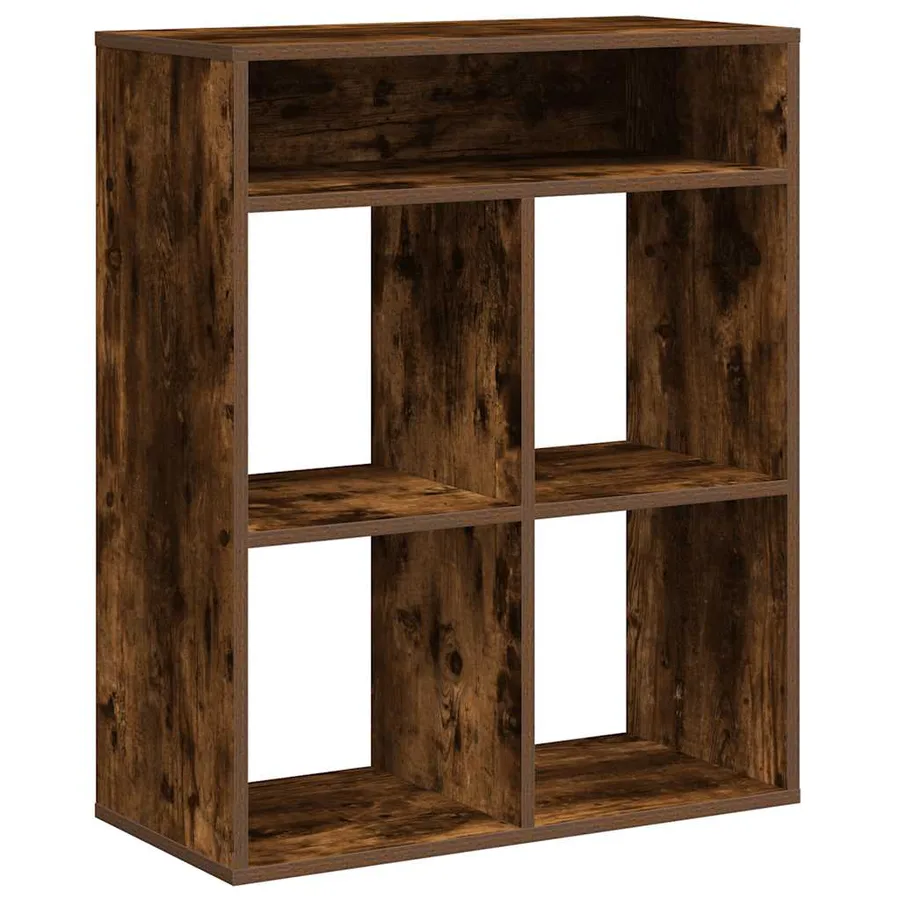 Bibliothèque chêne fumé 66x31x80 cm bois d'ingénierie - 2