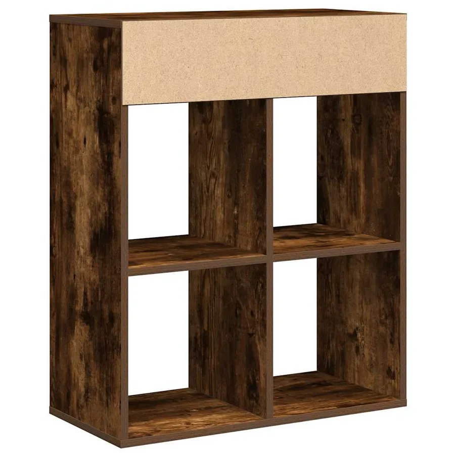 Bibliothèque chêne fumé 66x31x80 cm bois d'ingénierie - 6