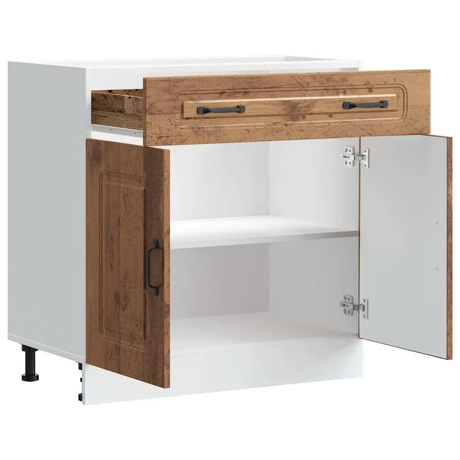 Armoire de cuisine Kalmar vieux bois bois d'ingénierie - 5