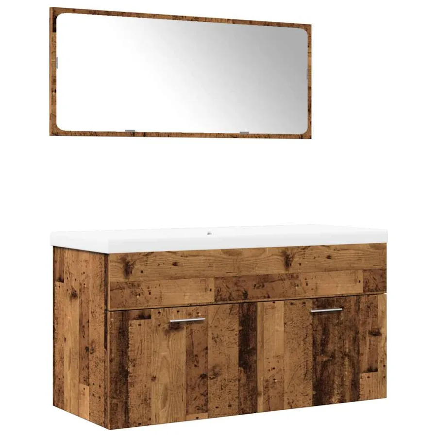 Ensemble de meubles salle de bain 3 pcs bois d'ingénierie - 2