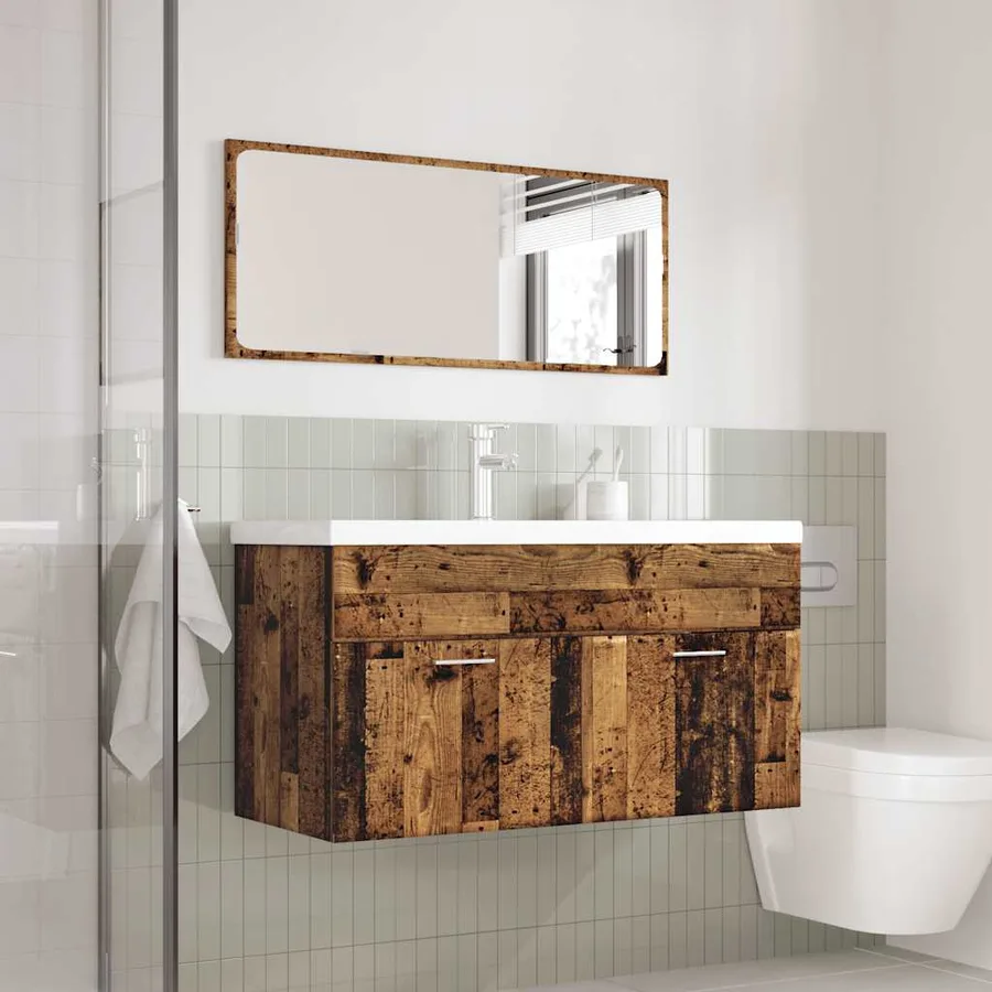Ensemble de meubles salle de bain 3 pcs bois d'ingénierie - 3