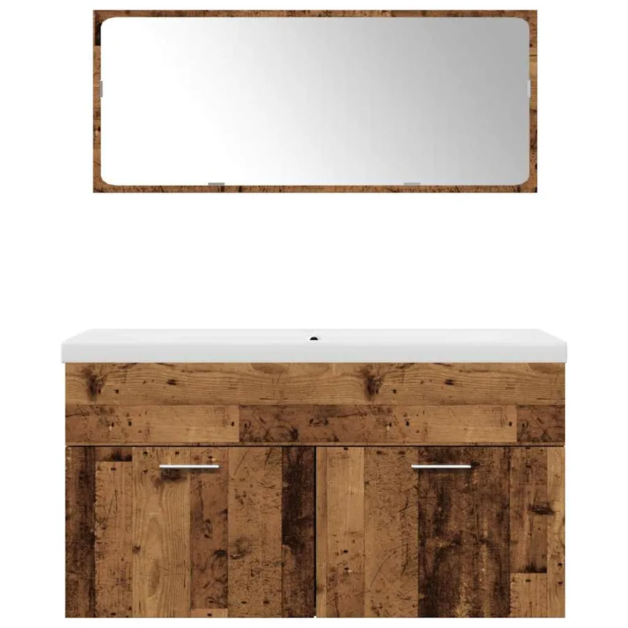 Ensemble de meubles salle de bain 3 pcs bois d'ingénierie - 4