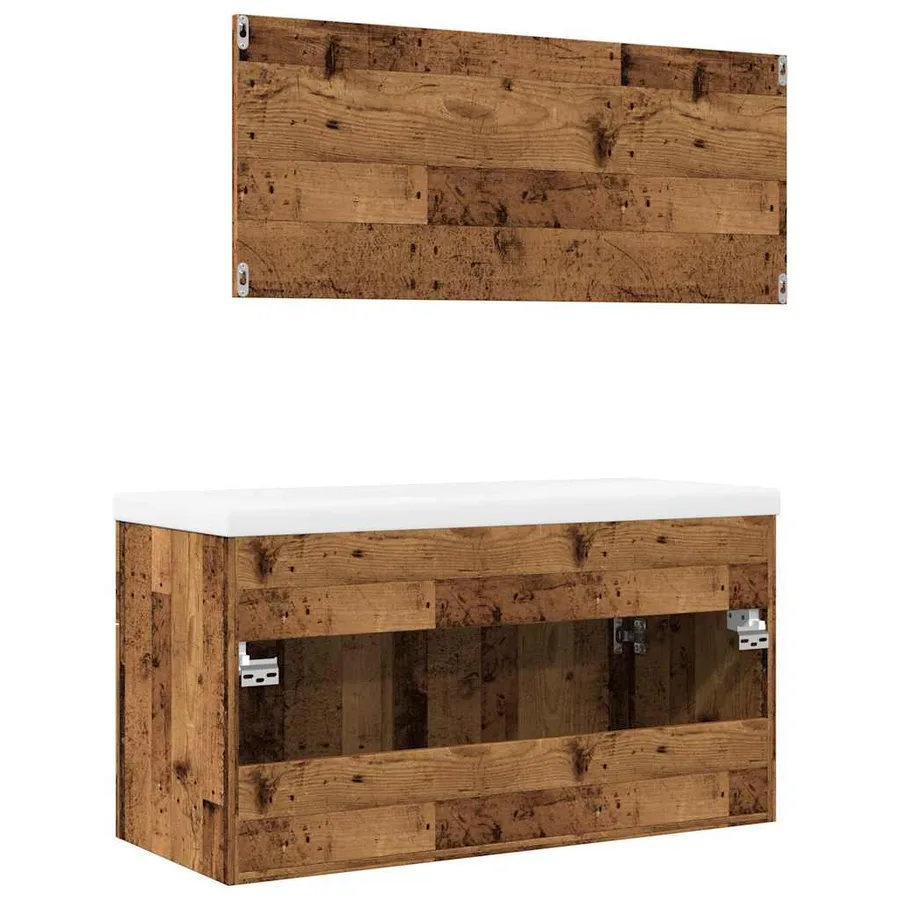 Ensemble de meubles salle de bain 3 pcs bois d'ingénierie - 9