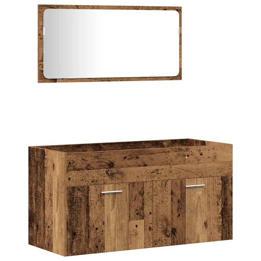 Ensemble de meubles salle de bain 3 pcs bois d'ingénierie - 7
