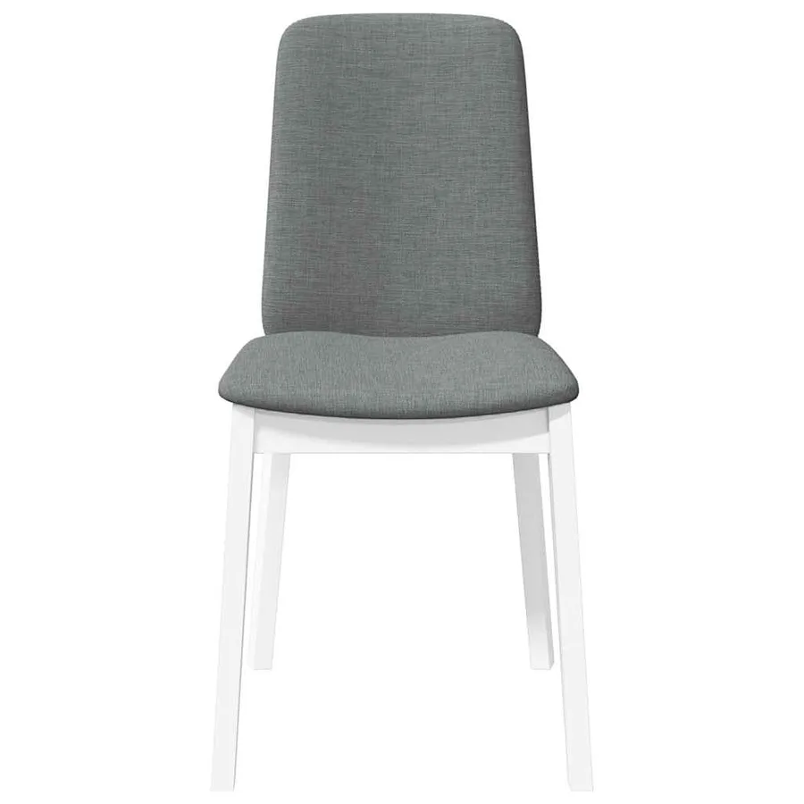 Chaises à manger coussins 2 pcs blanc bois massif caoutchouc - 5