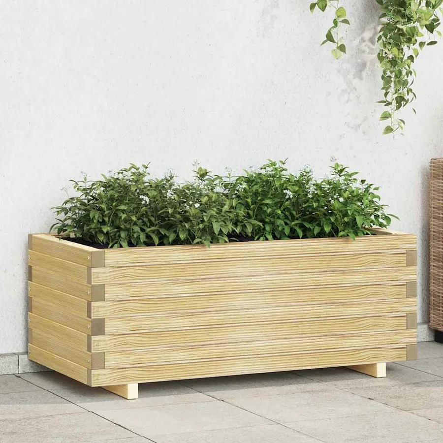 Rectangular raised bed 100x50x40 cm wood - 2