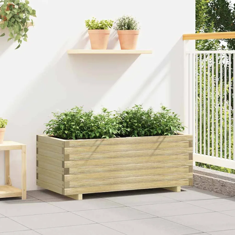 Rectangular raised bed 100x50x40 cm wood - 3