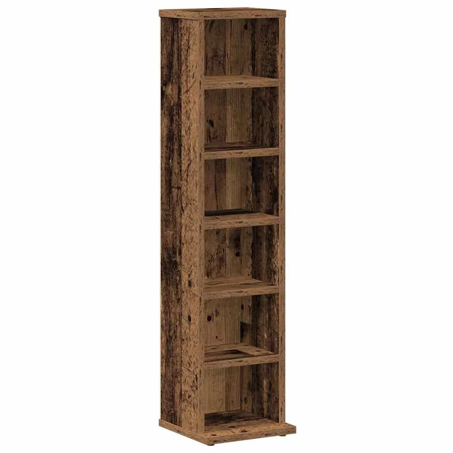 Armoire à CD vieux bois 21x20x88 cm bois d'ingénierie - 2