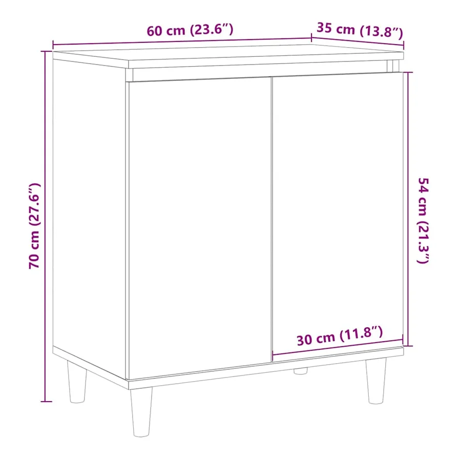 Buffet vieux bois 60x35x70 cm bois d'ingénierie - 10