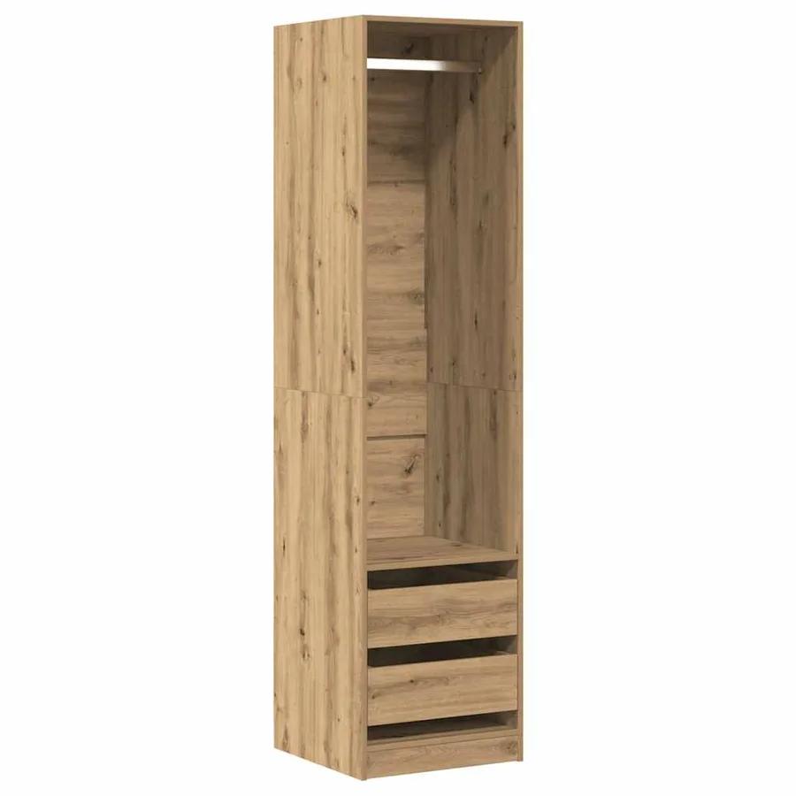 Garde-robe chêne artisanal 50x50x200 cm bois d'ingénierie - 2