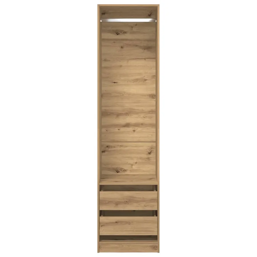 Garde-robe chêne artisanal 50x50x200 cm bois d'ingénierie - 4