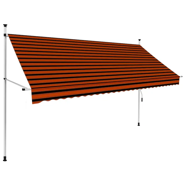 Auvent manuel rétractable 300 cm Orange et marron