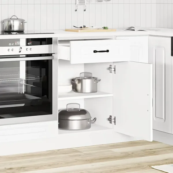 Armoire de cuisine Kalmar blanc bois d'ingénierie