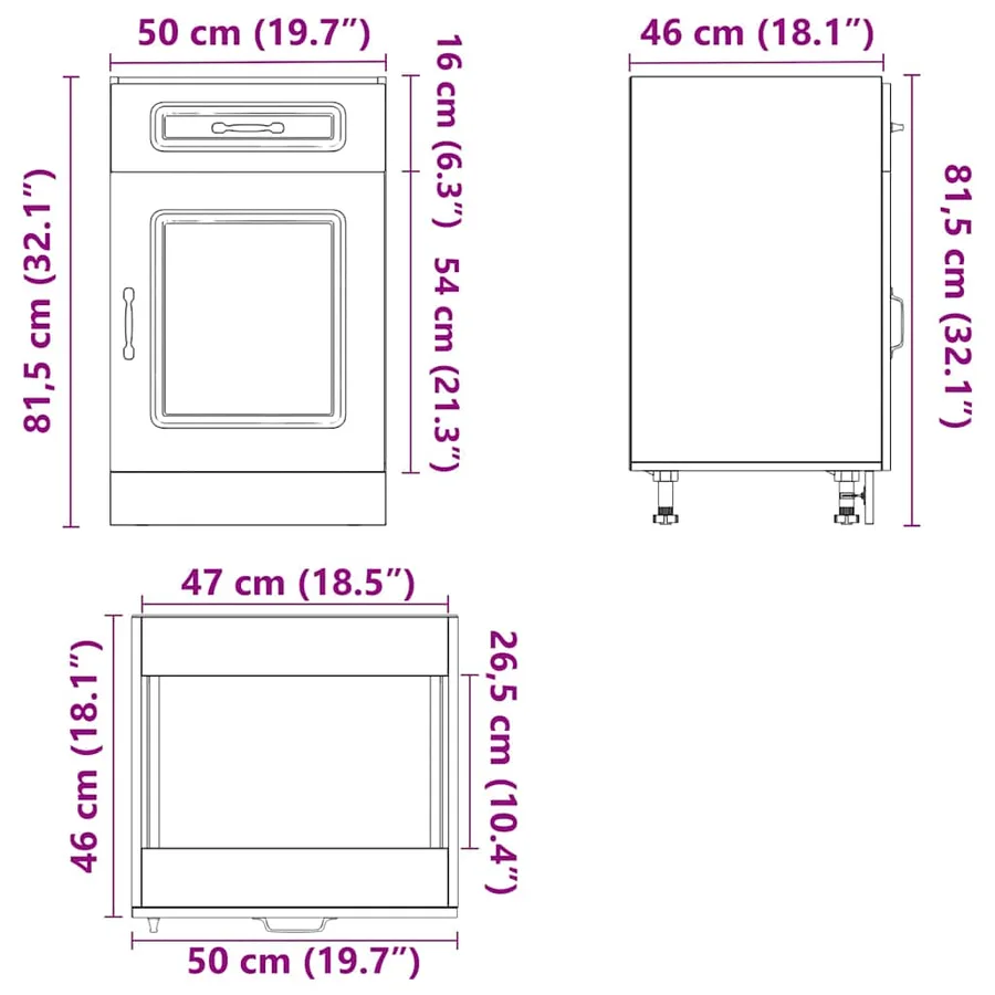 Armoire de cuisine Kalmar blanc bois d'ingénierie - 12