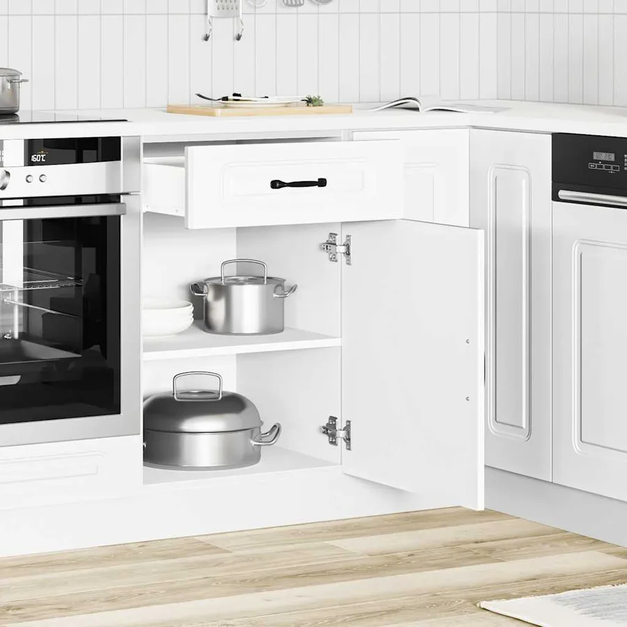 Armoire de cuisine Kalmar blanc bois d'ingénierie - 3