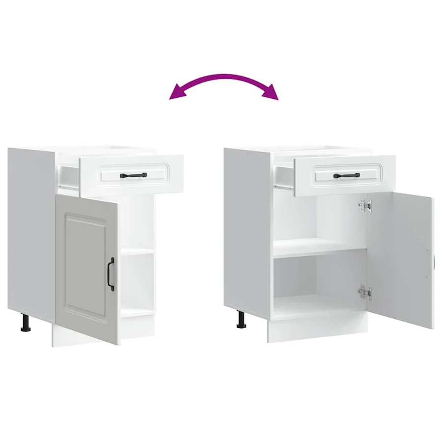 Armoire de cuisine Kalmar blanc bois d'ingénierie - 9