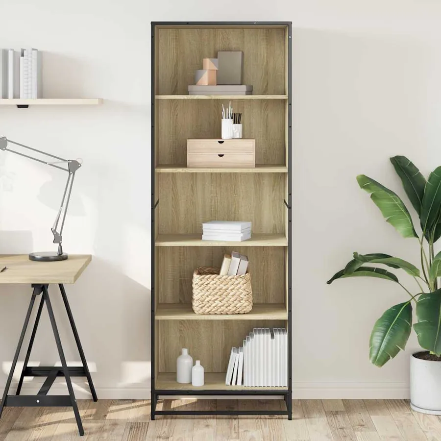 Bibliothèque chêne sonoma 60x35x170,5 cm bois d'ingénierie - 3