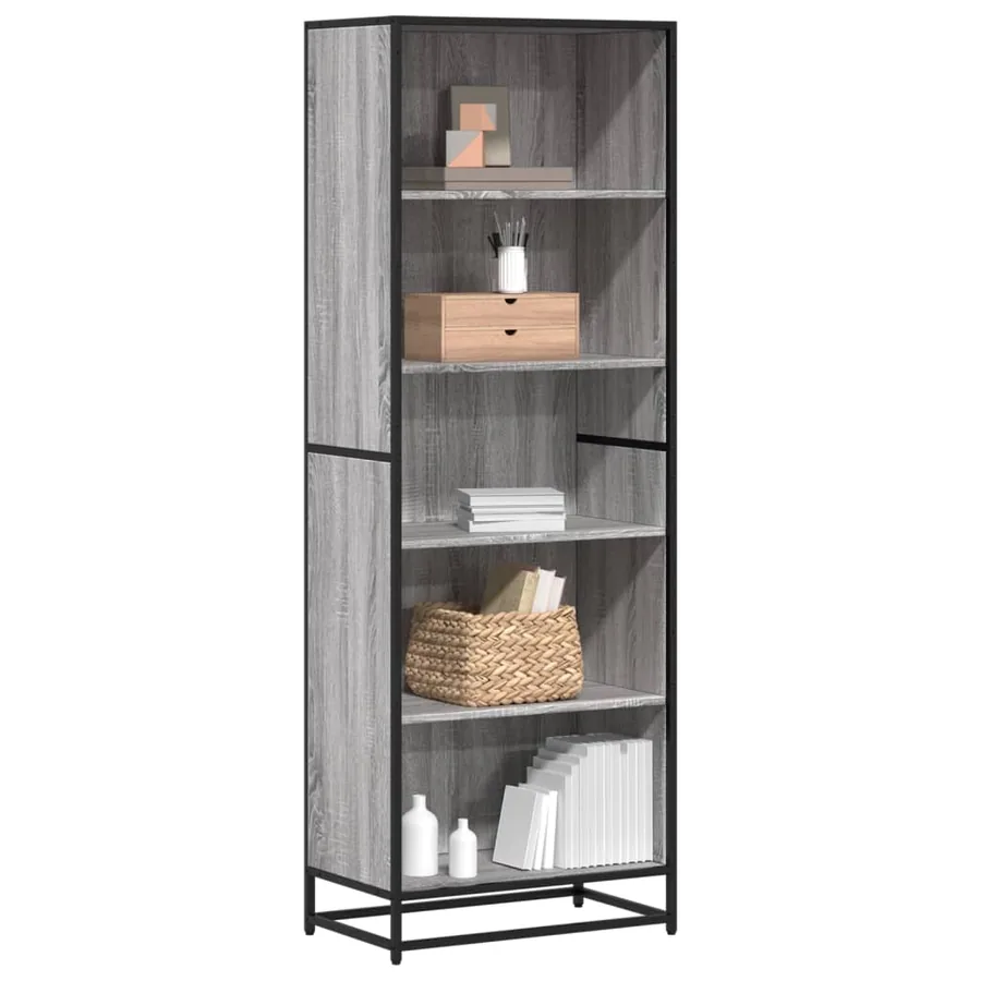 Bibliothèque sonoma gris 60x35x170,5 cm bois d'ingénierie
